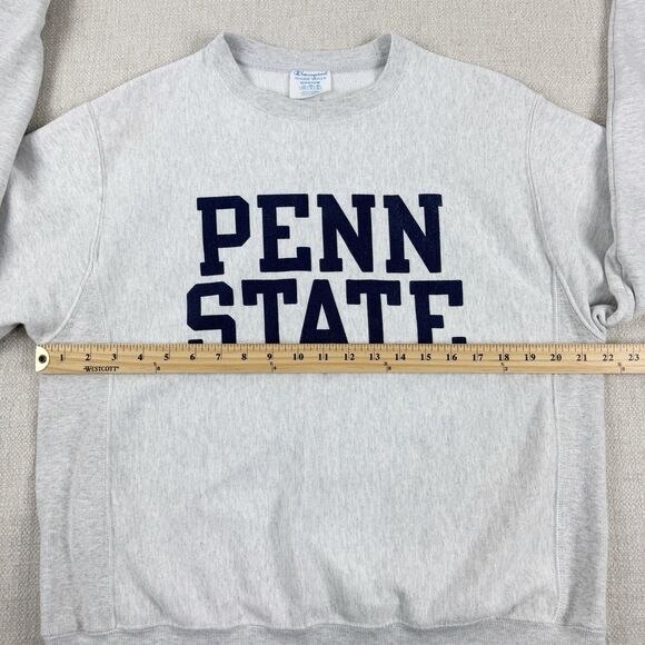 Vintage Champion Penn State Crewneck Sweatshirt Reverse Weave Light Gray Medium - Picture 10 of 14